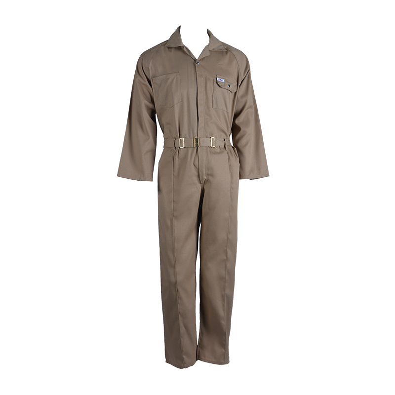 C01 Strapazierfähige braune Arbeitskleidung mit mehreren Taschen
